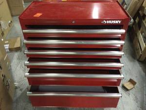 36 in. 12-Drawer Red Tool Chest and Cabinet Combo by Husky (see all pictures)