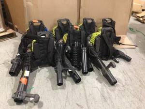 Lot of 7 Ryobi BackPack Blowers (not checked) see pictures