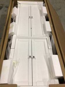 Naples 24 in. W x 17 in. D x 74 in. H Bathroom Linen Cabinet in White by Home Decorators Collection in good condition (see all pictures)
