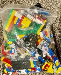 Bag of Legos and Lego Cars