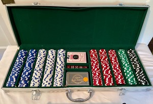 Poker and Texas Hold Um Chips and Card Sets