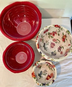 Longaberger Baskets with Plastic Bowls and Lids