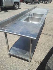 Tabco Stainless Steel Table with Double Sink