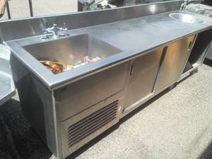 Stainless Steel Table Counter with single sink and rinse sink
