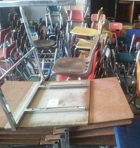 Chairs and Desks � Large Lot.