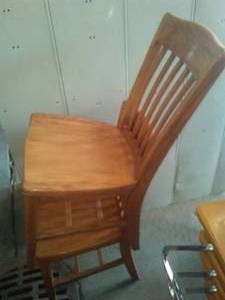 Wood Library Chairs (8).
