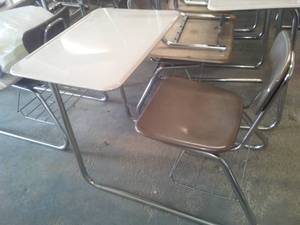 Student Desks with attached chair and book storge. (approx. 42)