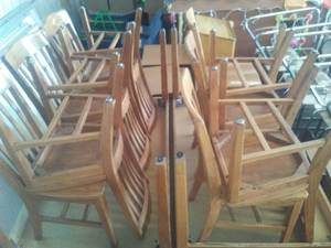 Wood Library Chairs.