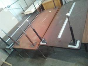 Tables with Laminate tops and adjustable legs (6).