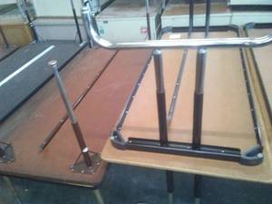 Tables with Laminate tops and adjustable legs (4).