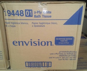 Envision 2ply bath tissue full case 48 rolls.