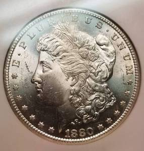 lot 05 image: 1880-S MORGAN SILVER DOLLAR MS63 NGC
