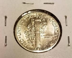 lot 09 image: 1943-D MERCURY DIME BU