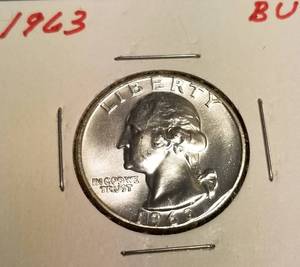 lot 10 image: 1963 WASHINGTON QUARTER BU