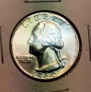 lot 16 image: 1960 WASHINGTON QUARTER BU