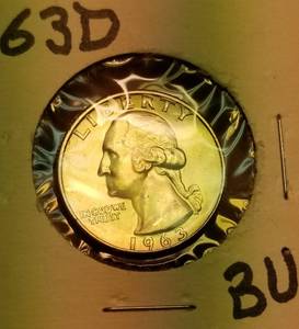 lot 26 image: 1963-D WASHINGTON QUARTER BU