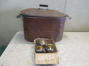 lot 17 image: Copper Tub and Silver Cups