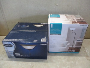 lot 116 image: Ceiling Fan Light and Floor Lamp