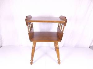 Vintage SOLID Wood MagazineBook End Table