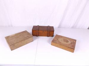 Lot of Antique Wood Boxes