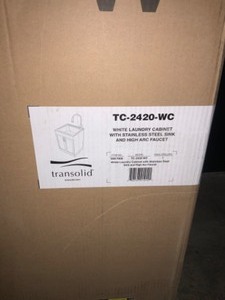 TRANSOLID All-in-One 23.6 in. x 19.7 in. x 34.6 in. Stainless Steel LaundryUtility Sink and Wood Cabinet with Faucet in White. See Pictures
