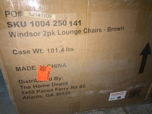 Hampton Bay Windsor Brown Wicker Outdoor Patio Lounge Chair with CushionGuard Biscuit Tan Cushions (2-Pack). See Pictures