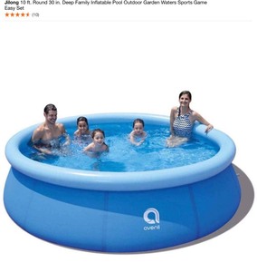 Jilong 10 ft. Round 30 in. Deep & 8 ft. Round 25 in. Deep Outdoor Above Ground Inflatable Swimming Pools. See Pictures