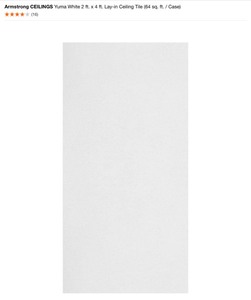 Armstrong CEILINGS Yuma White 2 ft. x 4 ft. Lay-In Ceiling Tile (64 sq. ft.  case ). See Pictures