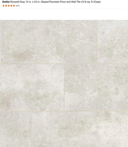 Daltile Roswell Gray 12 in. x 24 in. Glazed Porcelain Floor and Wall Tile (15.6 sq. ft.  case ). See Pictures
