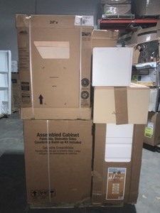 Pallet of Salvaged Cabinets. Various Kinds & Conditions. See Pictures