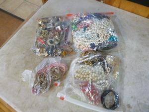 4 Bags of Costume Jewelry