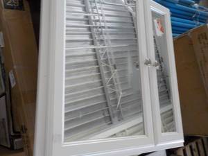 lot 201 image: 21 white finish medicine cabinet f...
