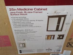 lot 205 image: 25 Java finish medicine cabinet, d...