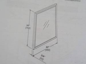 lot 209 image: Parkcrest mirror, dove grey 33.5x25...