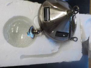 lot 244 image: hanging solar globe lite with chime...