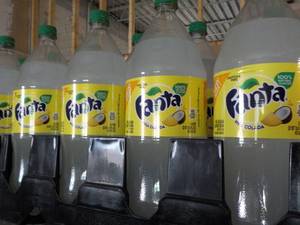 lot 366 image: case of 8 2 liter bottles Fanta Pin...