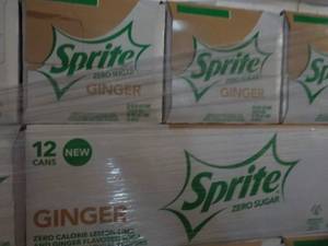 lot 412 image: 3 12 packs Sprite Ginger Zero Sugar...
