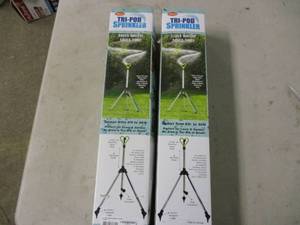 lot 35 image: 2 tri-pod sprinklers 1 used and 1 n...