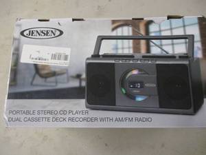 lot 45 image: Jensen portable CD, cassette, and r...