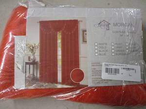 lot 99 image: Morgan rust colored rod pocket pane...