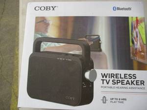 lot 115 image: Coby wireless TV speaker and hearin...