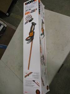 lot 155 image: WORX lithium cordless hedge trimmer...