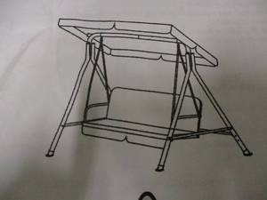 lot 159 image: green 2 seat patio swing with canop...