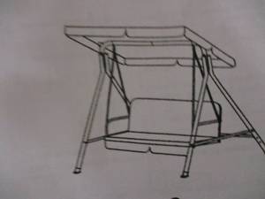 lot 160 image: green 2 seat patio swing with canop...