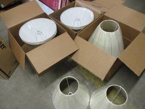 lot 163 image: table lamps and shades, missing par...