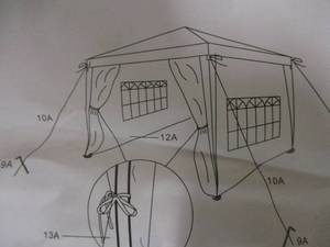 lot 300 image: 10x10 white party gazebo with sid...