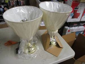lot 301 image: 2 lamps with shades...