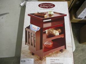 lot 302 image: rolling wooden cart...