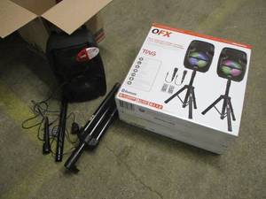 lot 304 image: 2 OFX wireless speakers, missing pa...