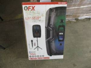 lot 330 image: 1 OFX portable party speaker with B...